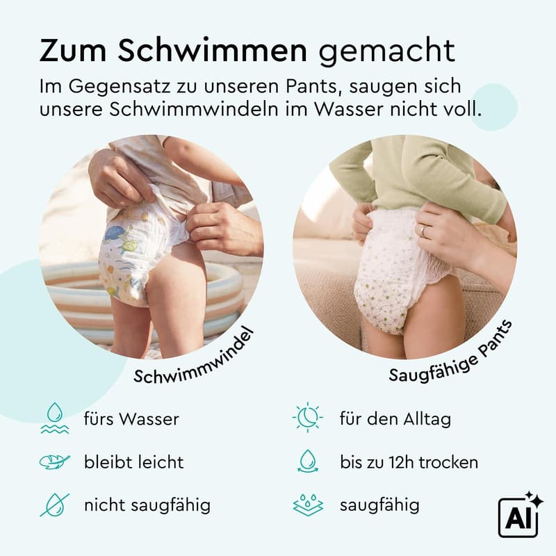 LILLYDOO Schwimmwindeln Gr. M, Single Pack, 9-15 kg