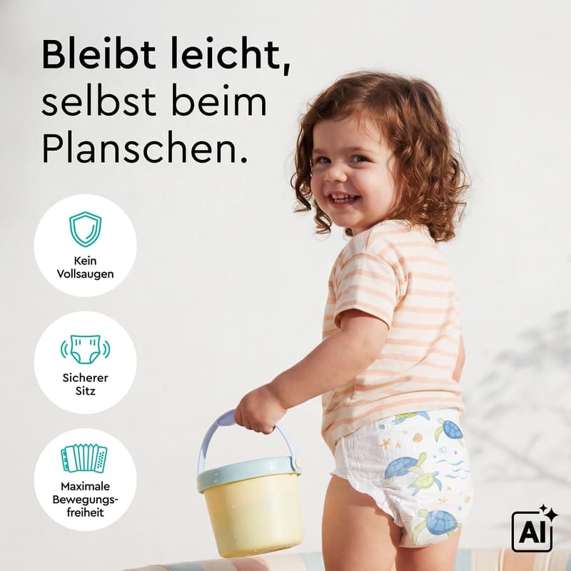 LILLYDOO Schwimmwindeln Gr. M, Single Pack, 9-15 kg