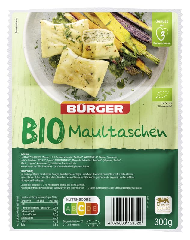 Bürger BIO Maultasche with meat