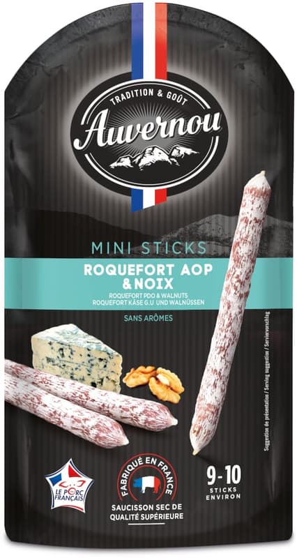 Auvernou Mini Stick Salami with Roquefort and Walnuts