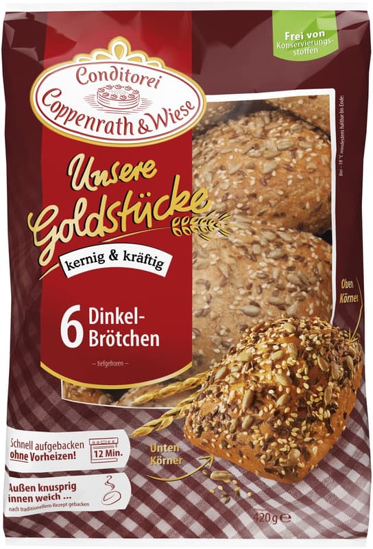 Conditorei Coppenrath & Wiese Our golden pieces spelt roll 6 pieces