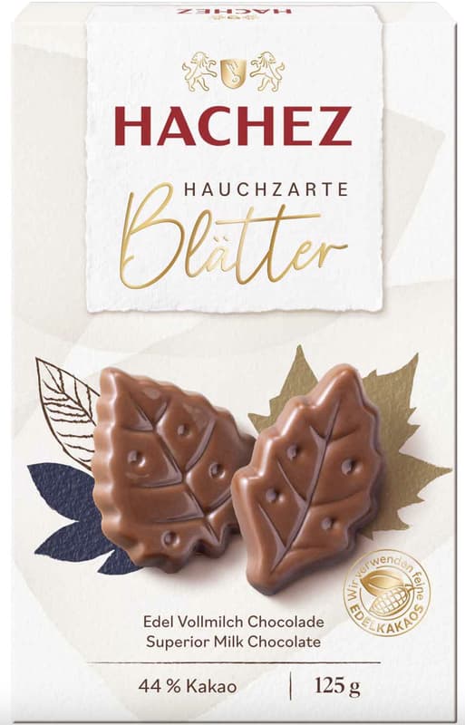 Hachez Bar Delicately Thin Leaves Noble Milk Chocolate