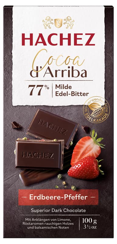 Hachez Cocoa d'Arriba Strawberry-Pepper Bar