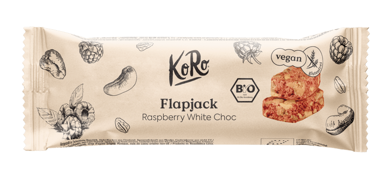 Koro Bio Flapjack Raspberry White Choc