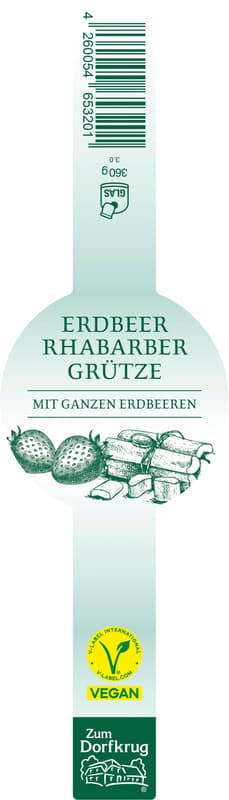 Zum Dorfkrug Erdbeer-Rhabarber-Grütze