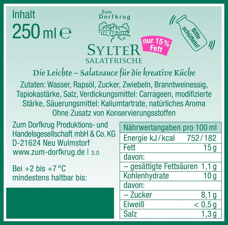 Zum Dorfkrug Sylter Salatfrische Die Leichte