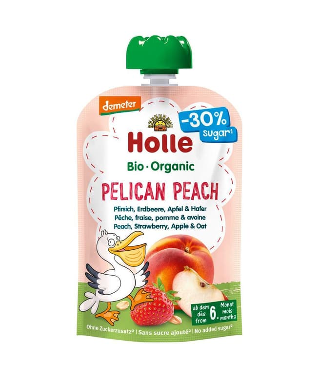 Holle BIO Pelican Peach - peach, strawberry, apple and oats