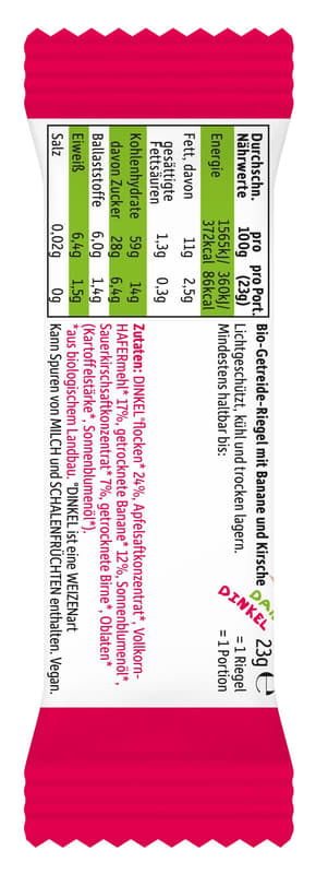 Freche Freunde Bio Frecher Riegel Banane & Kirsche