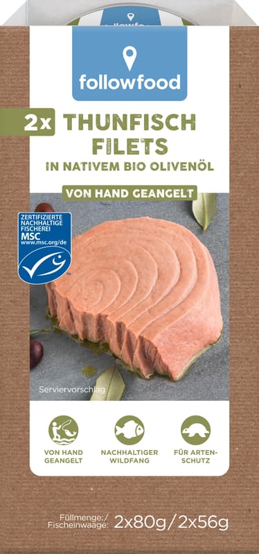 followfood MSC Thunfisch Filets in Bio Olivenöl