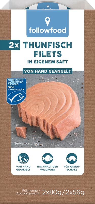 followfood MSC Thunfisch Filets in eigenem Saft