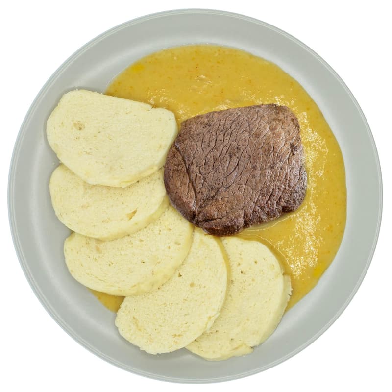 Pappudia Rinderlende in Sahnesauce mit Knödel