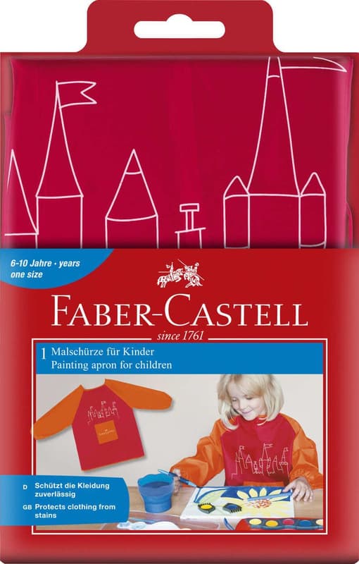 Faber-Castell painting apron for children color red/orange