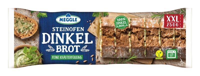 MEGGLE Steinofen-Dinkelbrot Kräuterfüllung VEGAN
