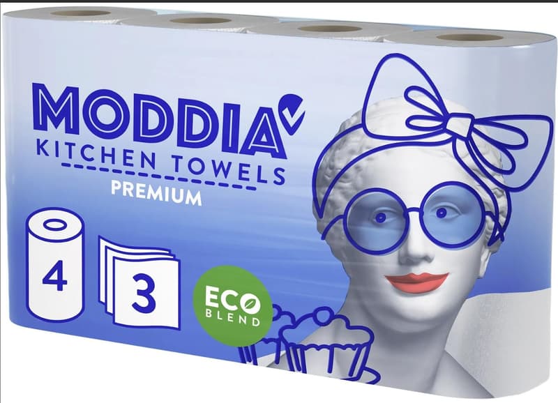 Moddia kitchen towels 3-ply 4 x 64 sheets
