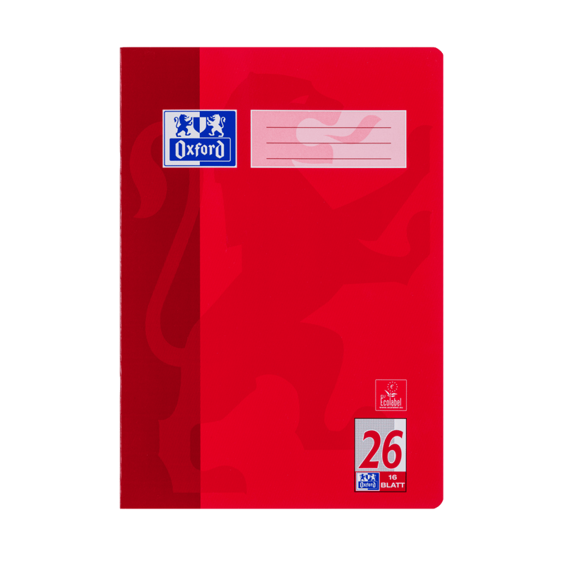 Oxford School Notebook Ruling 26 squared with white margin 16 sheets DIN A4