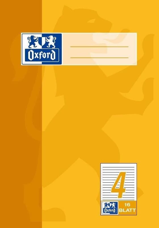 Oxford School Notebook Ruling 4 lined 16 sheets DIN A5