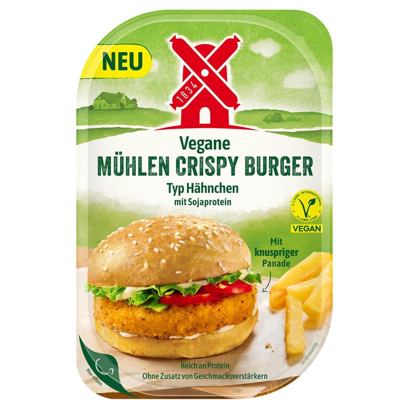Vegan Mühlen Crispy Burger Chicken Style, 180g