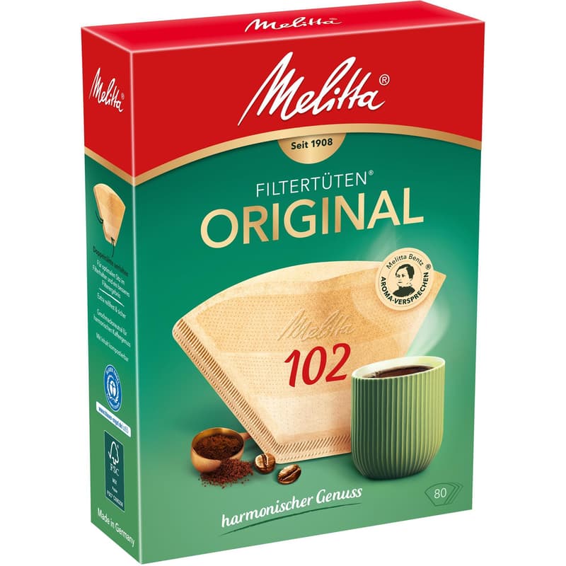 Melitta coffee filters Aroma 102 natural brown 80 pieces