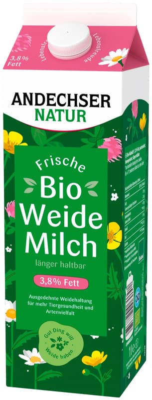 Andechser organic whole milk 3.8%, longer fresh