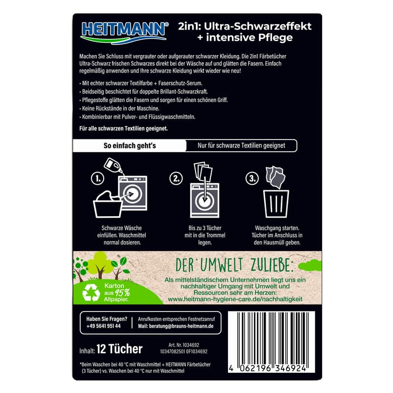 Heitmann Färbetücher Ultra-Schwarz