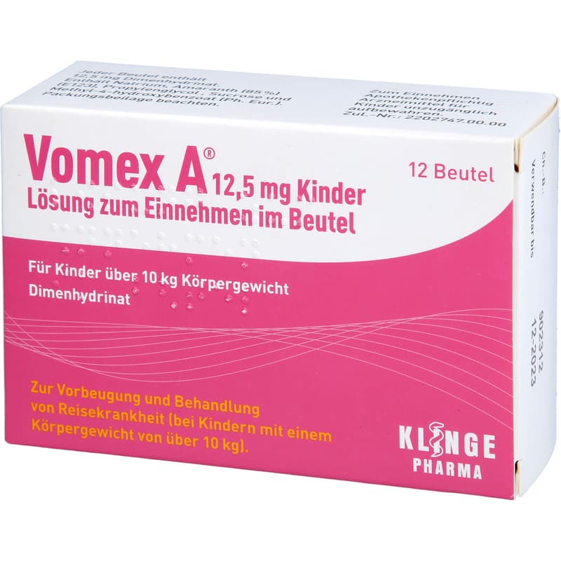 VOMEX A 12,5 mg Kinder Lsg.z.Einnehmen im Beutel