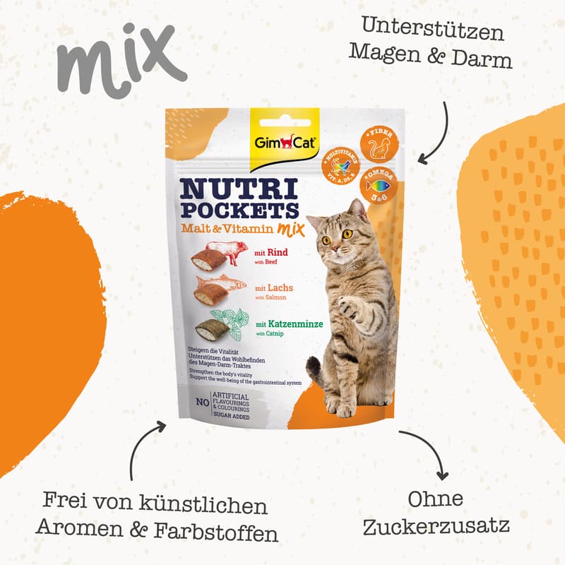 GimCat Nutri Pockets Malt-Vitamin Mix 150 g