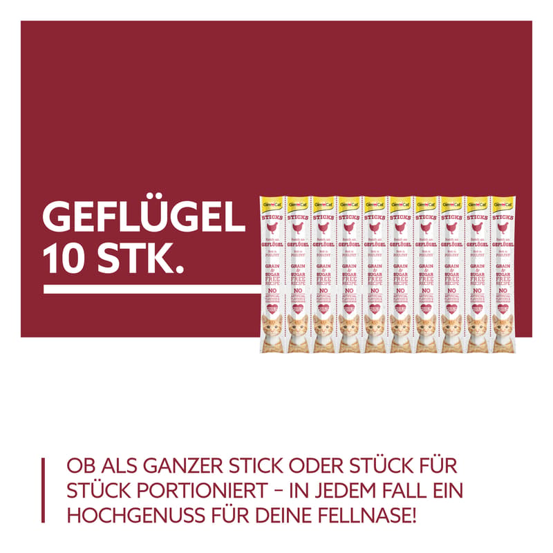 GimCat Sticks Poultry 10 pcs.