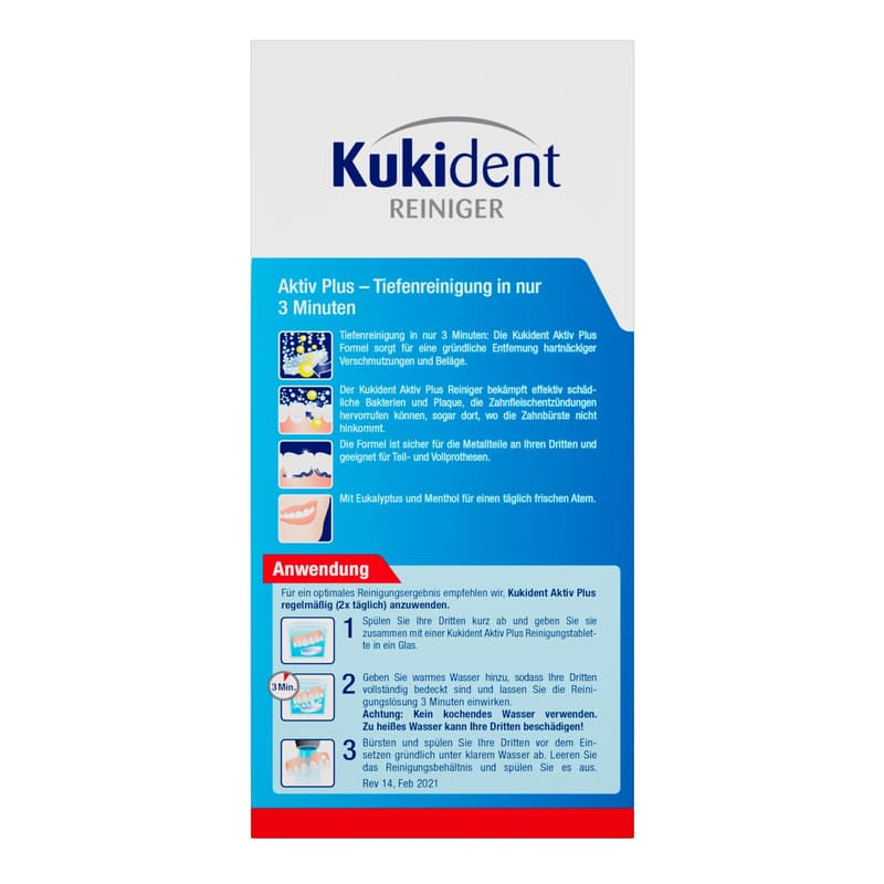 Kukident Aktiv Plus Zahnersatzreinigungstabletten