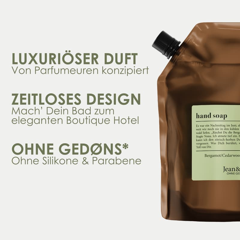 Jean&Len Hand Soap Bergamot/Cedarwood Refill Pack
