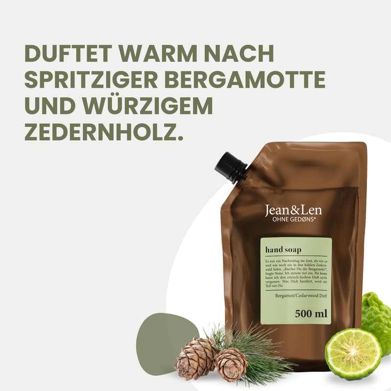 Jean&Len Hand Soap Bergamot/Cedarwood Refill Pack