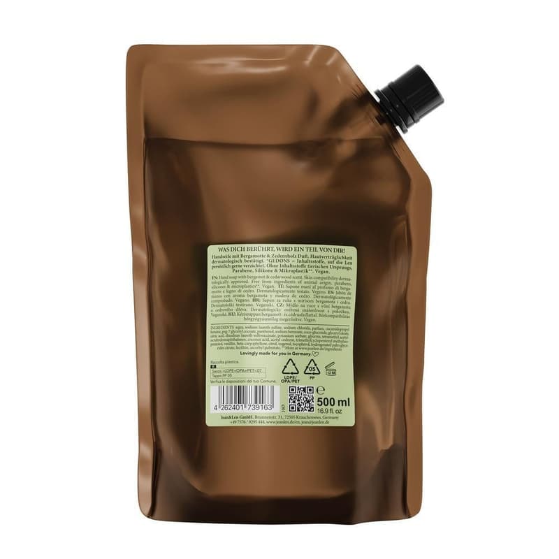Jean&Len Hand Soap Bergamot/Cedarwood Refill Pack