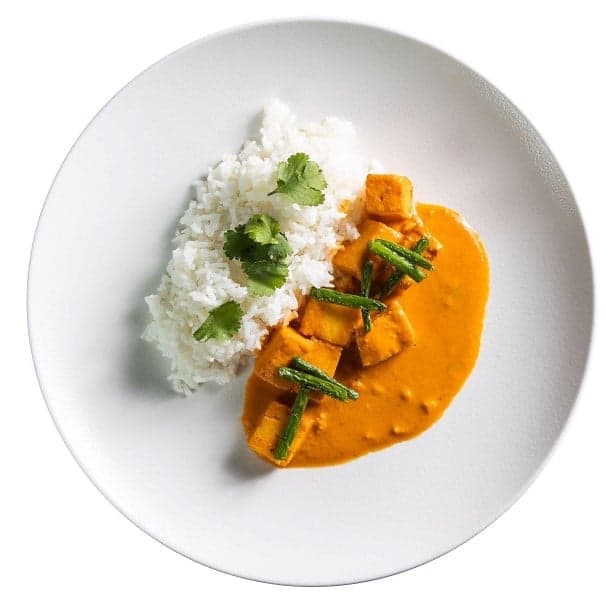 Paneer makhani with jasmine rice by Mahavira Kanswala