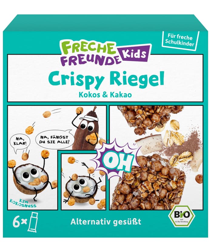 Freche Freunde Kids Bio Crispy Riegel Kokos & Kakao