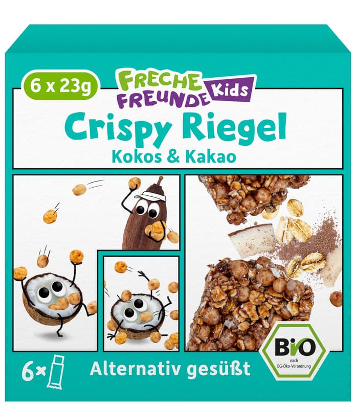 Freche Freunde Kids Bio Crispy Riegel Kokos & Kakao