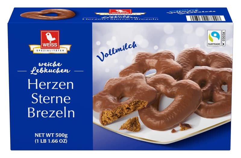 Weiss Herzen/Sterne/Brezeln Vollmilch