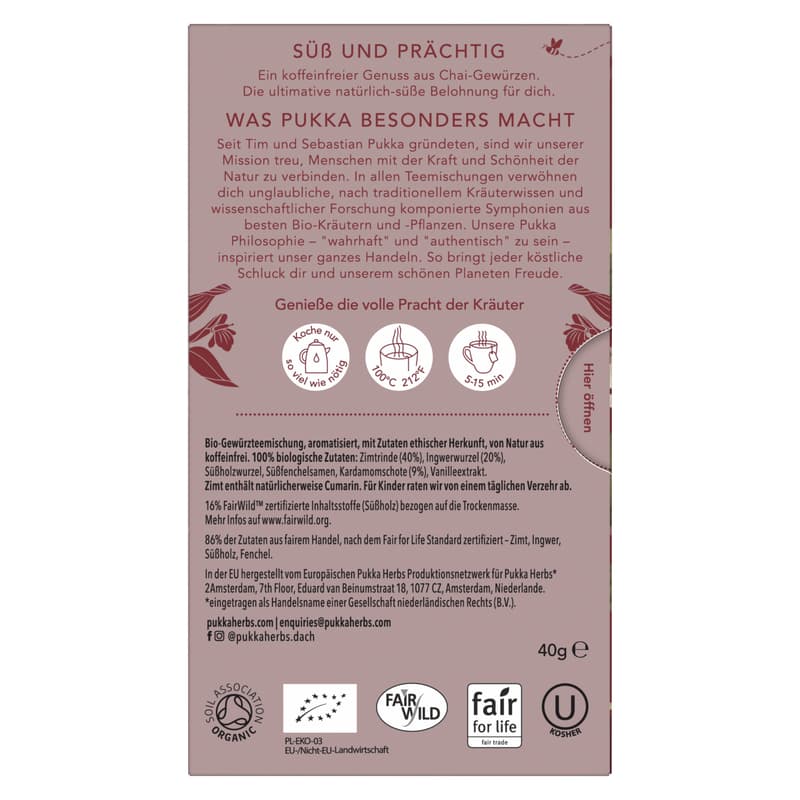 Pukka BIO-Tee Vanille Chai
