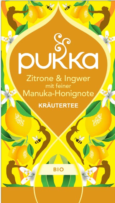 Pukka BIO Tea Lemon & Ginger with a delicate Manuka honey note