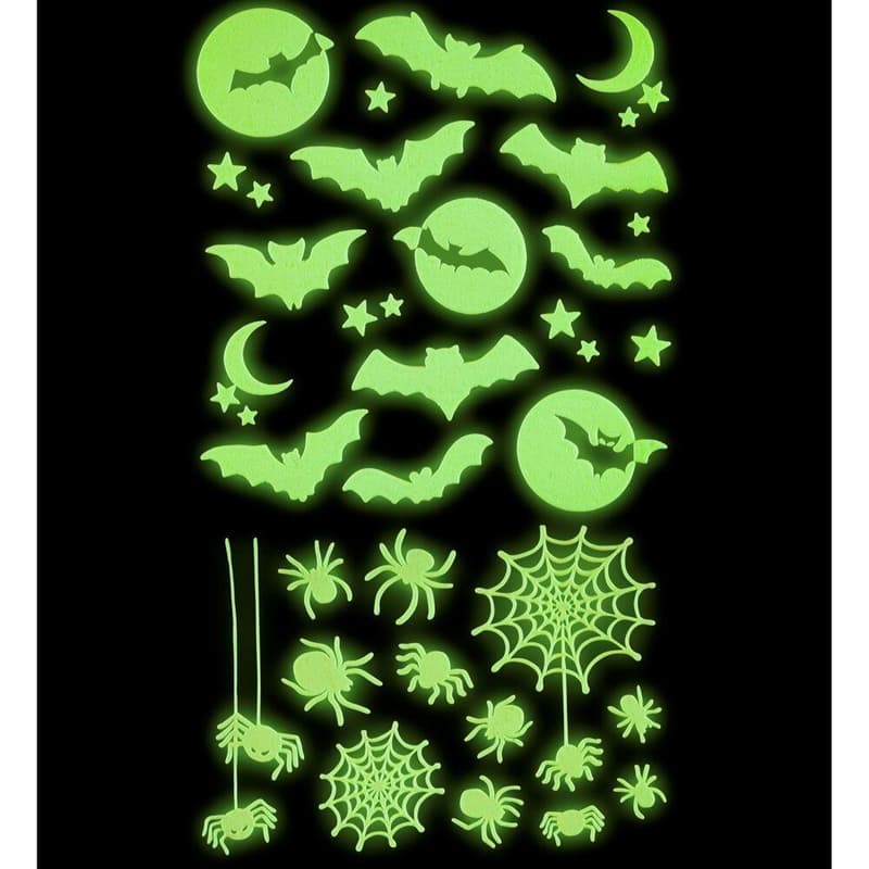 Decorative Glowing Glow in the Dark Halloween Sticker 21x15cm