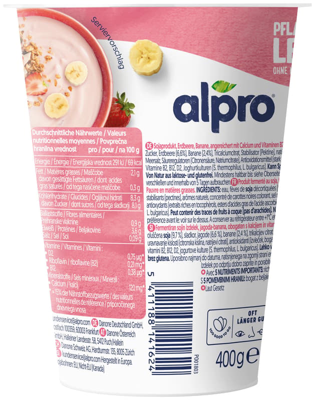 Danone ALPRO Soy Strawberry Banana 400g
