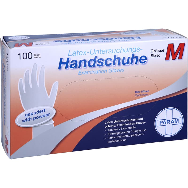 HANDSCHUHE Einmal Latex gepudert M