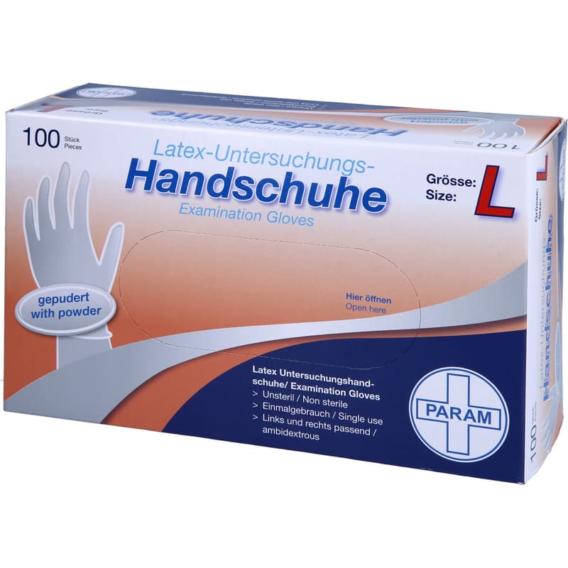 HANDSCHUHE Einmal Latex gepudert L