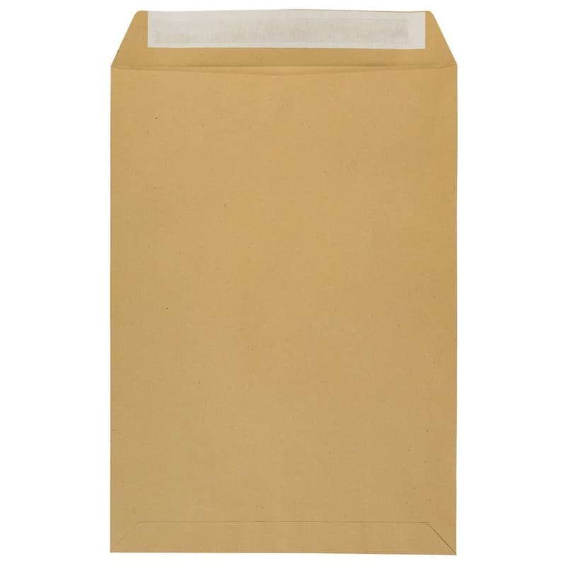 Idena mailing envelopes without window, self-adhesive, 90g/m², brown, DIN B4, pack of 10