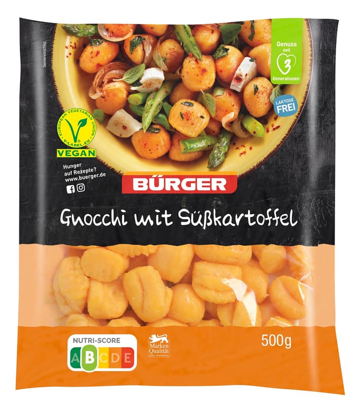 Bürger Gnocchi mit Süßkartoffel VEGAN