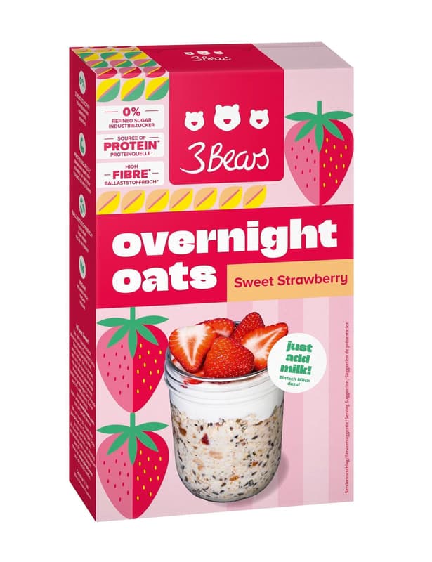 3Bears Overnight Oats Edle Erdbeere