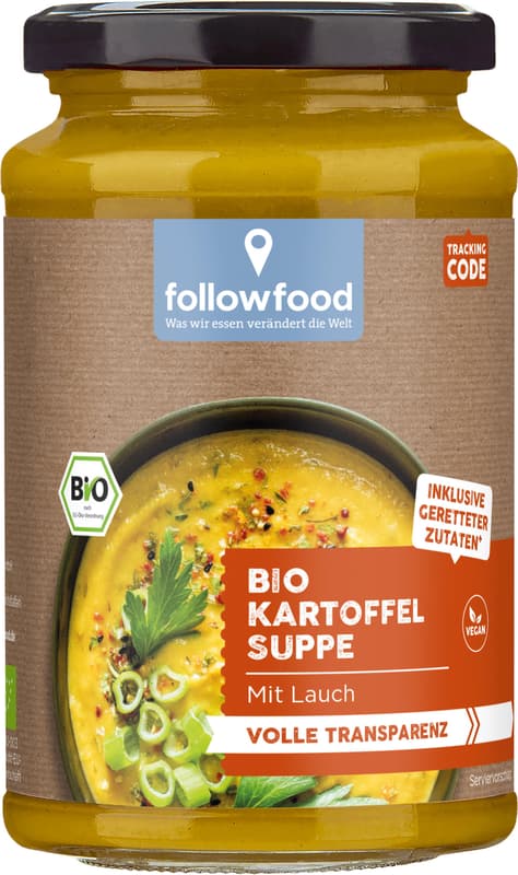 Organic potato soup with leek vegan
