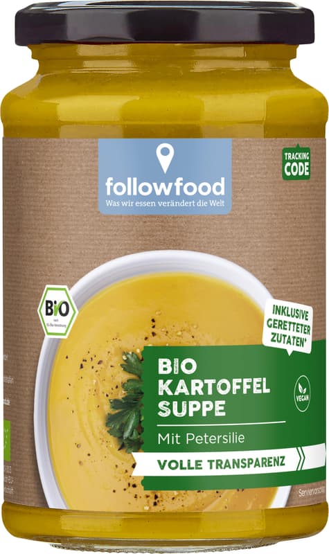 Organic potato soup with parsley vegan