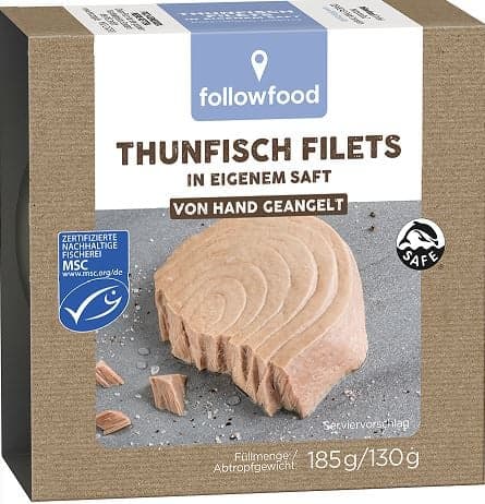 followfish MSC Fair Trade Thunfisch Filets in eigenem Saft