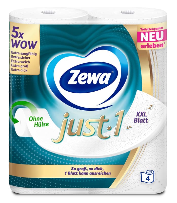 ZEWA JUST 1 TOILETTENPAPIER 4x99 BLATT 4 LAGEN