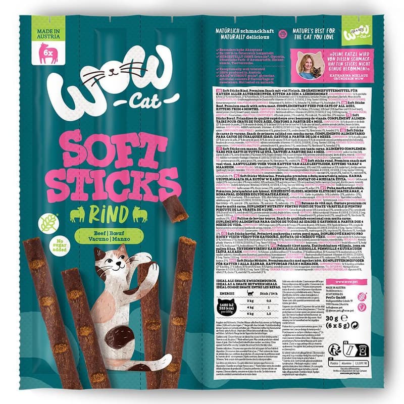 WOW CAT Soft Sticks Beef