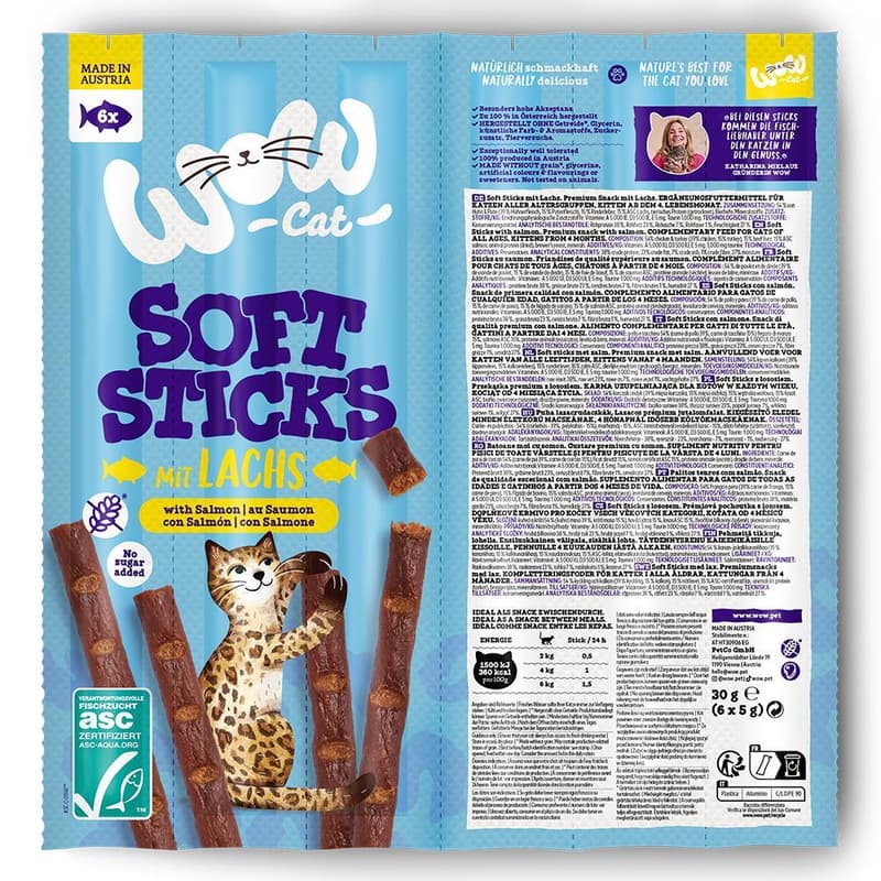 WOW CAT Soft Sticks with Salmon